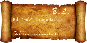 Báró Levente névjegykártya